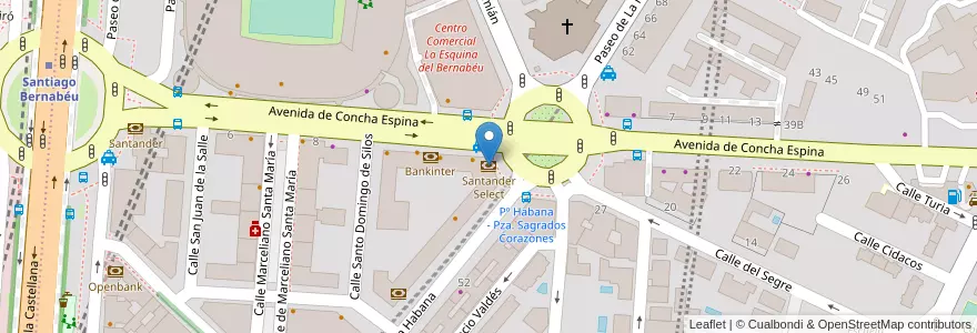 Mapa de ubicacion de Santander Select en Spain, Community Of Madrid, Community Of Madrid, Área Metropolitana De Madrid Y Corredor Del Henares, Madrid.