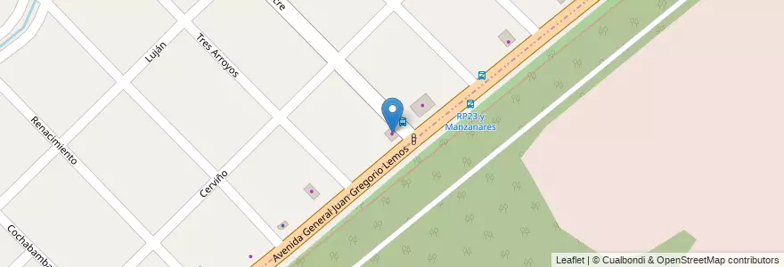 Mapa de ubicacion de Santarsieri en الأرجنتين, بوينس آيرس, Partido De San Miguel, Campo De Mayo.