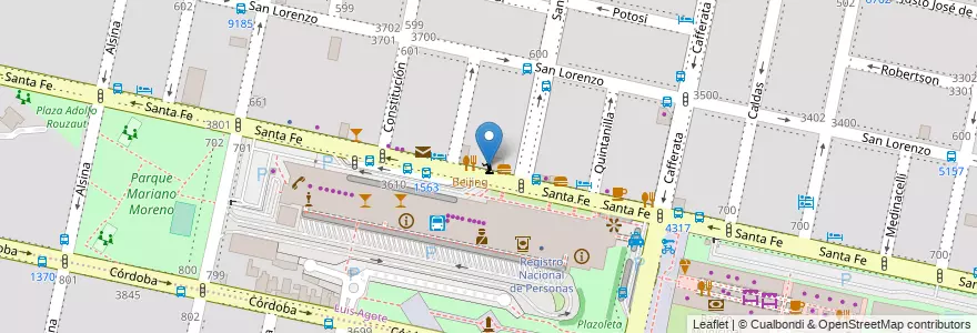 Mapa de ubicacion de Santería en الأرجنتين, سانتا في, Departamento Rosario, Municipio De Rosario, روساريو.