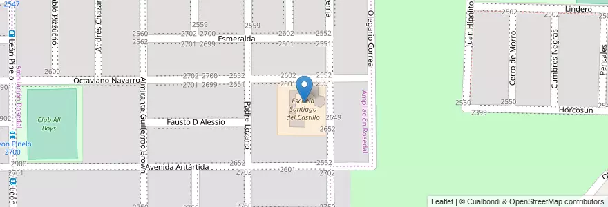 Mapa de ubicacion de Santiago H. del Castillo en Аргентина, Кордова, Departamento Capital, Pedanía Capital, Córdoba, Municipio De Córdoba.