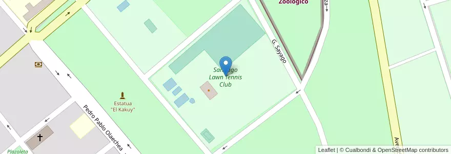 Mapa de ubicacion de Santiago Lawn Tennis Club en 아르헨티나, Santiago Del Estero, Departamento Capital, Santiago Del Estero.