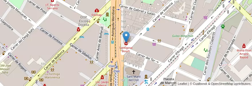 Mapa de ubicacion de Santigosa Bosch en España, Catalunya, Barcelona, Barcelonès, Barcelona.