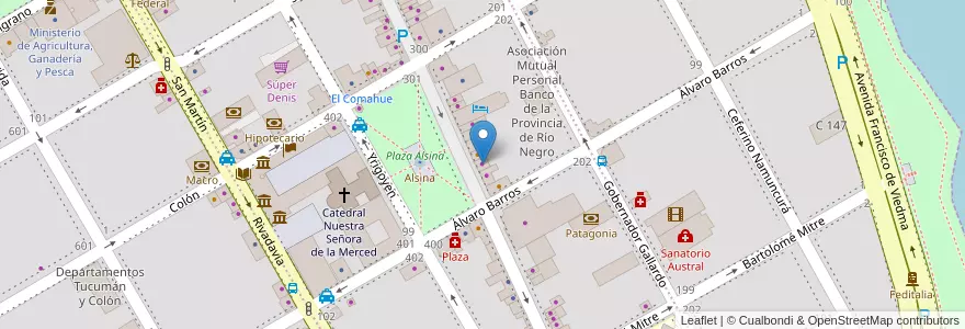 Mapa de ubicacion de Santina en آرژانتین, استان ریو نگرو، آرژانتین, Departamento Adolfo Alsina, Viedma, Viedma.