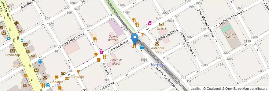 Mapa de ubicacion de Santina en Argentina, Buenos Aires, Partido De San Isidro, Martínez.