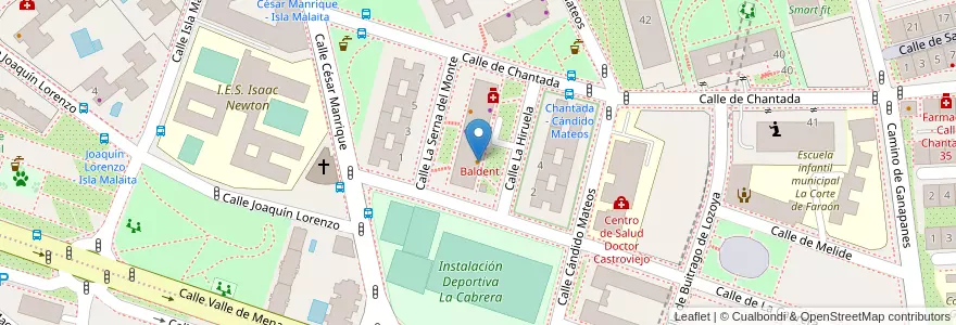 Mapa de ubicacion de Santinos en Испания, Мадрид, Мадрид, Área Metropolitana De Madrid Y Corredor Del Henares, Мадрид.