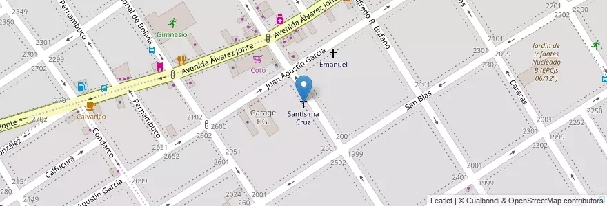 Mapa de ubicacion de Santísima Cruz, Villa General Mitre en الأرجنتين, Ciudad Autónoma De Buenos Aires, Buenos Aires, Comuna 11.
