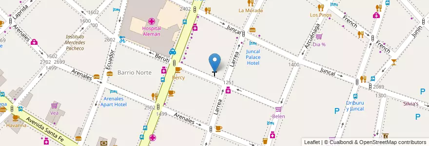 Mapa de ubicacion de Santisimo Redentor, Recoleta en アルゼンチン, Ciudad Autónoma De Buenos Aires, Comuna 2, ブエノスアイレス.