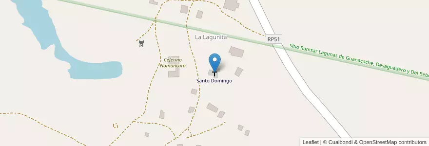 Mapa de ubicacion de Santo Domingo en アルゼンチン, メンドーサ州, Departamento Lavalle, Distrito San Miguel.