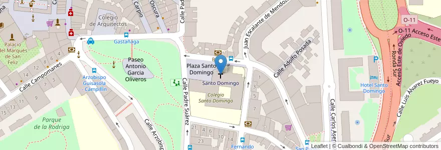 Mapa de ubicacion de Santo Domingo en Spanje, Asturië, Asturië, Oviedo.