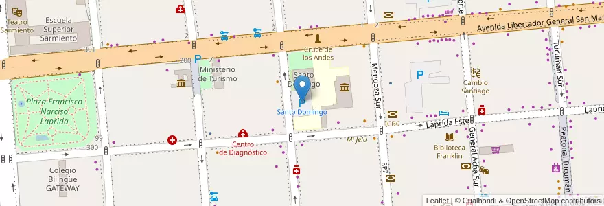 Mapa de ubicacion de Santo Domingo en アルゼンチン, サンフアン州, チリ, Capital.