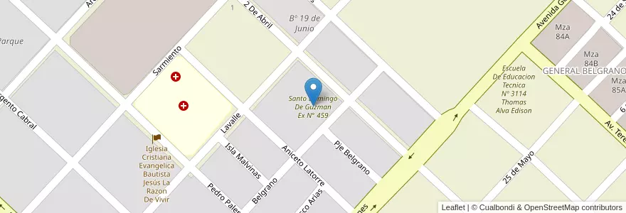 Mapa de ubicacion de Santo Domingo De Guzman Ex N° 459 en Arjantin, Salta, Anta, Municipio De Joaquín V. González.