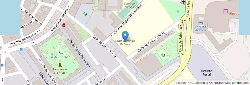 Mapa de ubicacion de Santo Domingo De Silos en Испания, Мадрид, Мадрид, Área Metropolitana De Madrid Y Corredor Del Henares, Pinto.