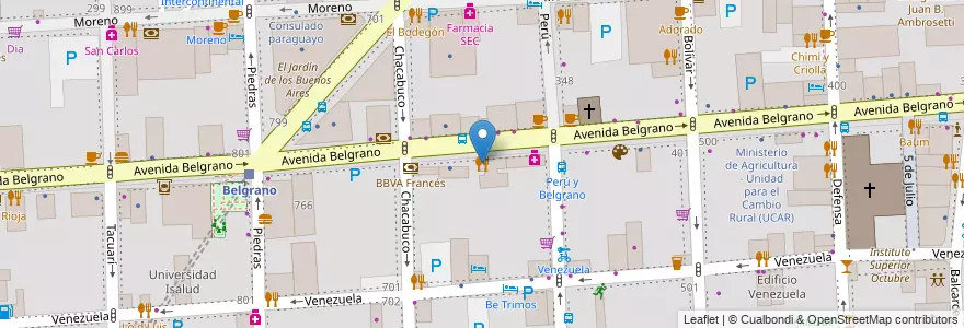 Mapa de ubicacion de Santo Domingo, Montserrat en Аргентина, Буэнос-Айрес, Comuna 1, Буэнос-Айрес.