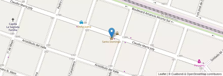 Mapa de ubicacion de Santo Domingo en アルゼンチン, ブエノスアイレス州, Partido De Moreno, Moreno.