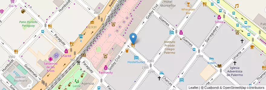 Mapa de ubicacion de Santo Pizzería, Palermo en Argentina, Autonomous City Of Buenos Aires, Autonomous City Of Buenos Aires, Comuna 14.