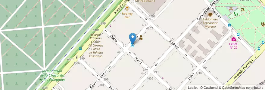 Mapa de ubicacion de Santos Dumont y Otero, Chacarita en آرژانتین, Ciudad Autónoma De Buenos Aires, Buenos Aires, Comuna 15.