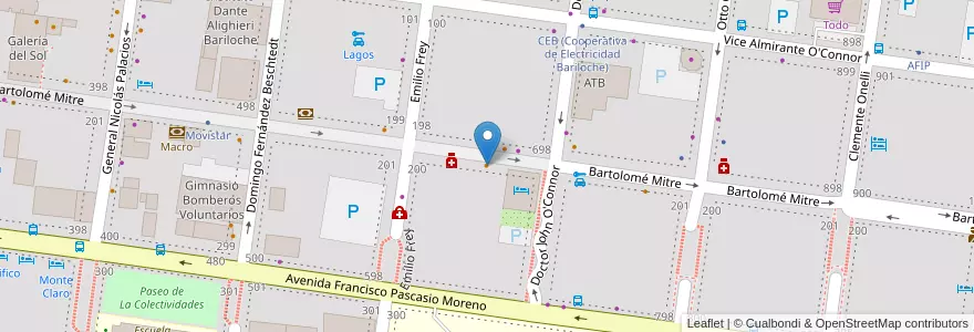 Mapa de ubicacion de Sant's Bier en آرژانتین, شیلی, استان ریو نگرو، آرژانتین, Departamento Bariloche, Municipio De San Carlos De Bariloche, San Carlos De Bariloche.