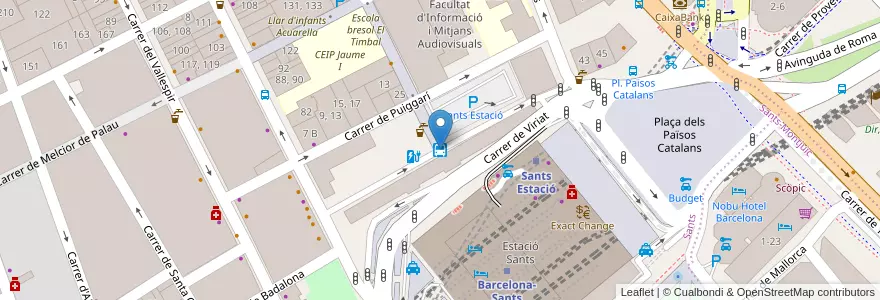 Mapa de ubicacion de Sants Estació d'Autobús en 西班牙, Catalunya, Barcelona, Barcelonès, Barcelona.