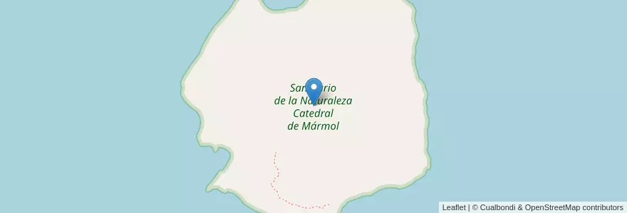 Mapa de ubicacion de Santuario de la Naturaleza Catedral de Mármol en アイセン・デル・ヘネラル・カルロス・イバニェス・デル・カンポ州.