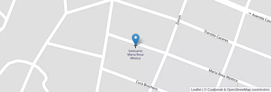 Mapa de ubicacion de Santuario Maria Rosa Mística en 아르헨티나, Córdoba, Departamento Punilla, Pedanía Rosario, Municipio De Bialet Massé, Bialet Massé.