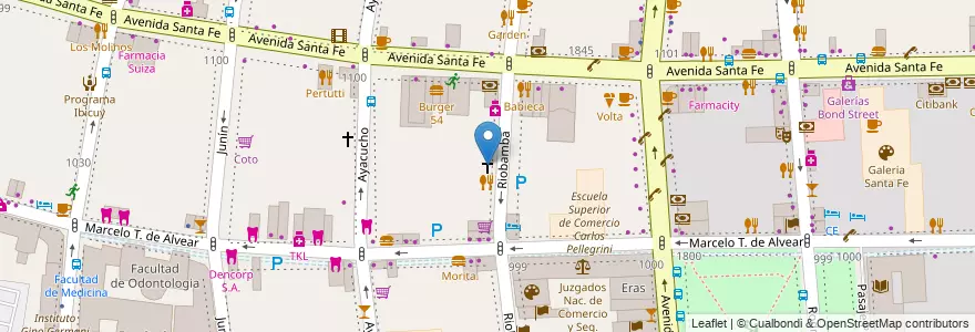 Mapa de ubicacion de Santuario Schoenstatt, Recoleta en 阿根廷, Ciudad Autónoma De Buenos Aires, Comuna 2, 布宜诺斯艾利斯.