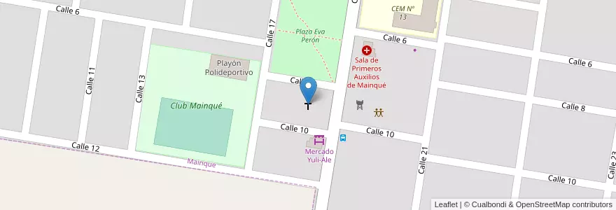 Mapa de ubicacion de Santuario Virgen de Guadalupe en 阿根廷, 内格罗河省, Departamento General Roca, Municipio De Mainqué, Mainque.