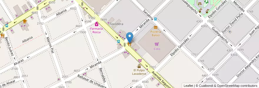 Mapa de ubicacion de Sanwicheria, Monte Castro en 阿根廷, Ciudad Autónoma De Buenos Aires, 布宜诺斯艾利斯, Comuna 10.