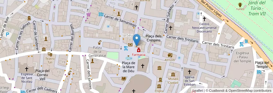 Mapa de ubicacion de Saona en スペイン, バレンシア州, València / Valencia, Comarca De València, València.
