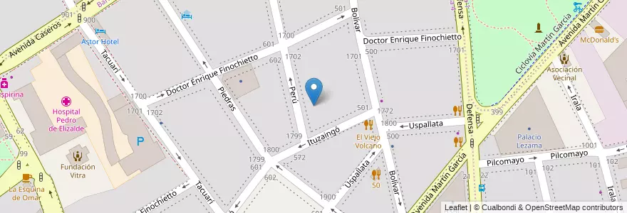 Mapa de ubicacion de Sara Jardín Maternal, Barracas en アルゼンチン, Ciudad Autónoma De Buenos Aires, Comuna 4, ブエノスアイレス.