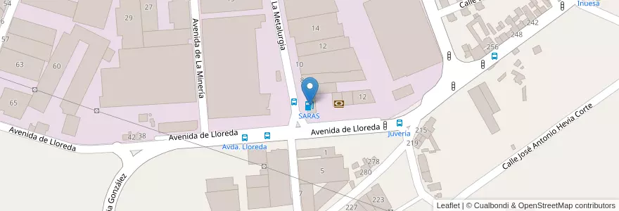 Mapa de ubicacion de SARAS en 스페인, 아스투리아스, 아스투리아스, Gijón/Xixón.