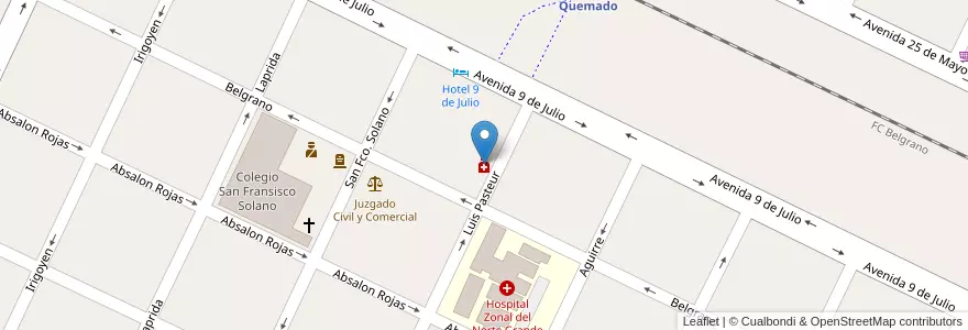 Mapa de ubicacion de Saravia II en Arjantin, Santiago Del Estero, Departamento Copo.
