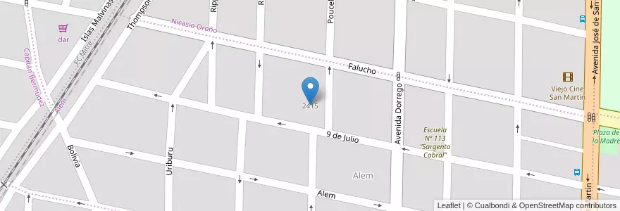 Mapa de ubicacion de "Sargento Cabral" en 아르헨티나, Santa Fe, Departamento San Lorenzo, Municipio De San Lorenzo, San Lorenzo.