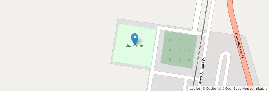 Mapa de ubicacion de Sarmiento en アルゼンチン, サンタフェ州, Departamento Vera, Municipio De Margarita.