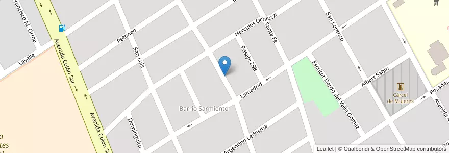 Mapa de ubicacion de Sarmiento en Arjantin, Santiago Del Estero, Departamento Capital, Santiago Del Estero.