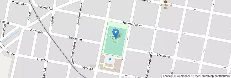 Mapa de ubicacion de Sarmiento Futbol Club en Argentina, Entre Ríos Province, Departamento Concordia, Distrito Suburbios, Concordia, Concordia.