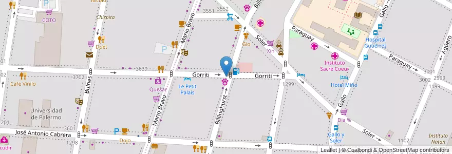 Mapa de ubicacion de Sasori, Recoleta en アルゼンチン, Ciudad Autónoma De Buenos Aires, Comuna 2, ブエノスアイレス.