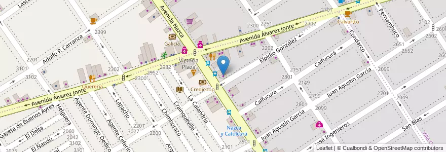 Mapa de ubicacion de Sastreria NOS, Villa Santa Rita en アルゼンチン, Ciudad Autónoma De Buenos Aires, ブエノスアイレス, Comuna 11.