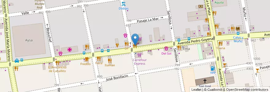Mapa de ubicacion de Satoyi Sushi, Caballito en 아르헨티나, Ciudad Autónoma De Buenos Aires, 부에노스아이레스, Comuna 6.
