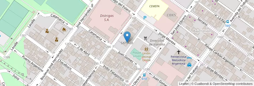 Mapa de ubicacion de SATSAID en Argentinien, Chile, Provinz Santa Cruz, Deseado, Caleta Olivia.
