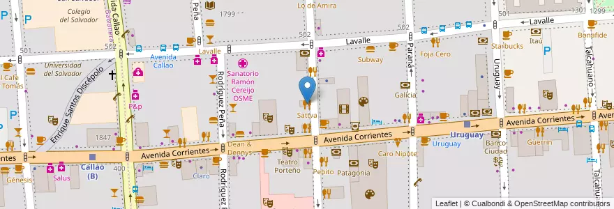 Mapa de ubicacion de Sattva, San Nicolas en آرژانتین, Ciudad Autónoma De Buenos Aires, Comuna 1, Buenos Aires.
