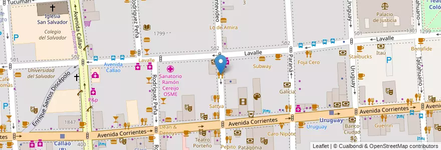 Mapa de ubicacion de Sattva, San Nicolas en Argentina, Ciudad Autónoma De Buenos Aires, Comuna 1, Buenos Aires.