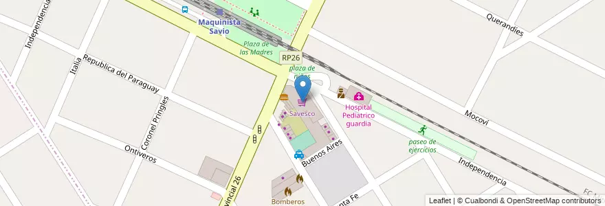 Mapa de ubicacion de Savesco en Arjantin, Buenos Aires, Partido De Escobar, Maquinista Savio.