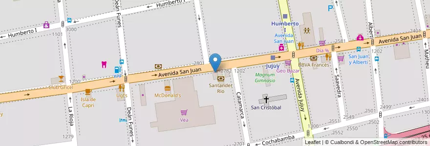 Mapa de ubicacion de Savoia, San Cristobal en アルゼンチン, Ciudad Autónoma De Buenos Aires, Comuna 3, ブエノスアイレス.