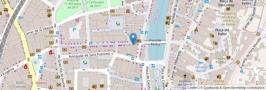 Mapa de ubicacion de Savoy en Spain, Catalonia, Girona, Gironès, Girona.