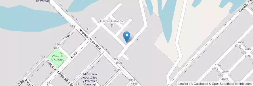 Mapa de ubicacion de S.B.3-Balastro II en Arjantin, Chaco, Departamento San Fernando, Municipio De Fontana, Fontana.