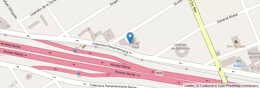 Mapa de ubicacion de Scat Track en 阿根廷, 布宜诺斯艾利斯省, Partido De Tigre, Don Torcuato.