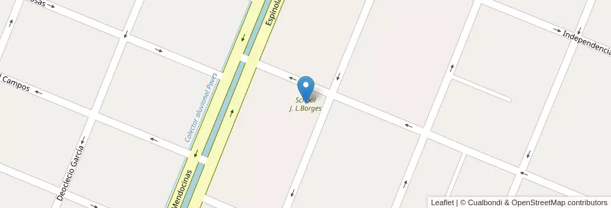 Mapa de ubicacion de School J. L.Borges en Аргентина, Чили, Мендоса, San Rafael, Distrito Ciudad De San Rafael, Departamento San Rafael.