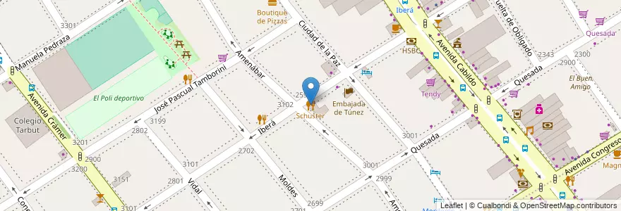 Mapa de ubicacion de Schuster, Nuñez en Аргентина, Буэнос-Айрес, Буэнос-Айрес, Comuna 13.