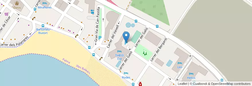Mapa de ubicacion de Schwerbehindertenparkplatz en スペイン, バレアレス諸島, España (Mar Territorial), パルマ, バレアレス諸島, パルマ.