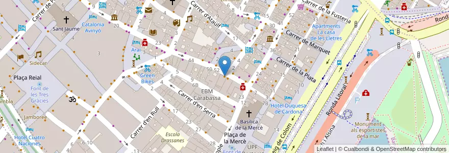 Mapa de ubicacion de Scruffy Murphy's Irish Pub en Spanje, Catalonië, Barcelona, Barcelonès, Barcelona.